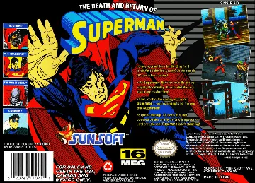 Death and Return of Superman, The (USA) (Rev 1) box cover back